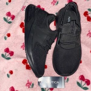 Nautica Black Knit Slip-On Athletic Sneakers